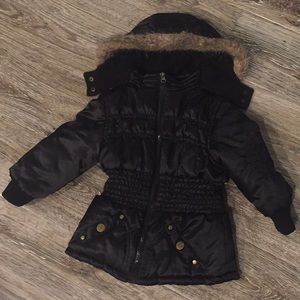 Faux fur hooded puffer jacket